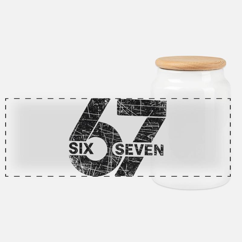67 Six Seven - Panorama Keksdose mit Holzdeckel - Weiß