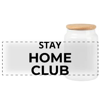 STAY HOME CLUB – Minimal Unisex Sweatshirt - Boîte à biscuits avec couvercle en bois - blanc - Devant