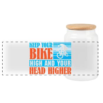 VTT VTT Vélo de Parole Descendance VTT - Boîte à biscuits avec couvercle en bois - blanc - Devant
