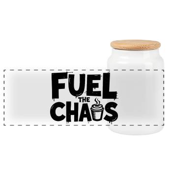 Alimentez le chaos Coffee Dicton pour les rebelles - Boîte à biscuits avec couvercle en bois - blanc - Devant