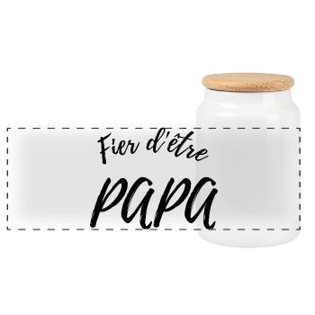 Fier d'être papa - élégant - Boîte à biscuits avec couvercle en bois - blanc - Devant