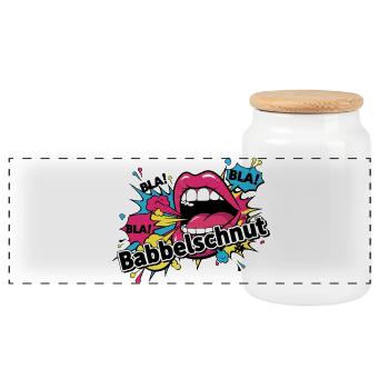 Babbelschnut - dialecte proverbique du Bade - Boîte à biscuits avec couvercle en bois - blanc - Devant