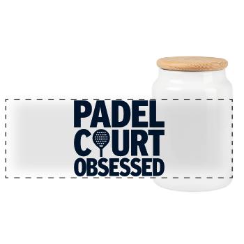 Passion obsédée par le padel court pour les athlètes - Boîte à biscuits avec couvercle en bois - blanc - Devant