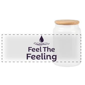Feel the Feeling Achtsamkeit Wassertropfen - Panorama Keksdose mit Holzdeckel - Weiß - Vorne