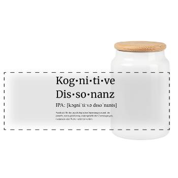 Cognitive dissonance - Panoramic Cookie Jar with Wooden Lid - white - Front