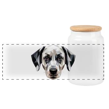 Dalmatiner Hunde Liebhaber Ich Liebe Dalmatiner - Panorama Keksdose mit Holzdeckel - Weiß - Vorne