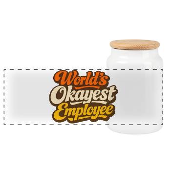 L’employé le plus correct du monde - Boîte à biscuits avec couvercle en bois - blanc - Devant