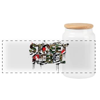 Conception de scènes de tuning Street Rebel - Boîte à biscuits avec couvercle en bois - blanc - Devant