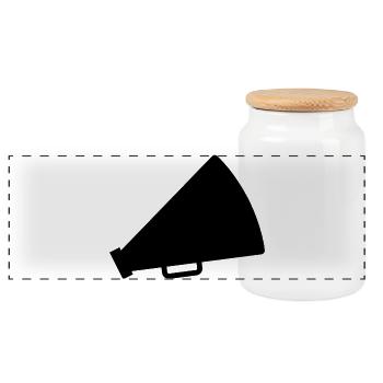 Cheerleader megaphone - Panoramic Cookie Jar with Wooden Lid - white - Front