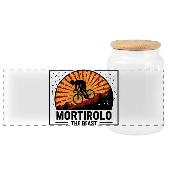 Mortirolo Italie : L’art de la montée la plus difficile - Boîte à biscuits avec couvercle en bois - blanc - Devant