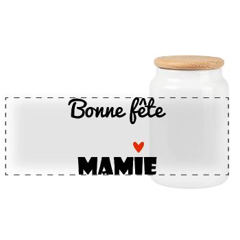GRANNY. MAMMA. GRANDMOTHER. MOTHER'S DAY. GIFT - Panoramic Cookie Jar with Wooden Lid - white - Front