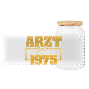 Docteur 1975 - Boîte à biscuits avec couvercle en bois - blanc - Devant