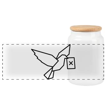 Profil du bulletin de vote du pigeon voyageur - Boîte à biscuits avec couvercle en bois - blanc - Devant