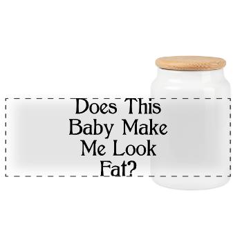Lässt mich dieses Baby wie ein dickes Hemd aussehen - Panorama Keksdose mit Holzdeckel - Weiß - Vorne