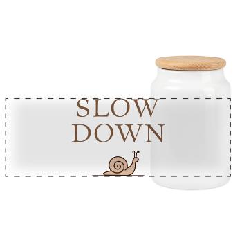 Ralentir la décélération des escargots Pleine conscience - Boîte à biscuits avec couvercle en bois - blanc - Devant