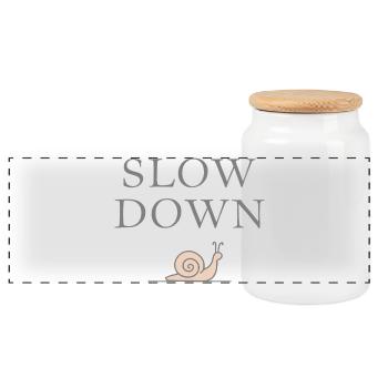 Ralentir la décélération des escargots Pleine conscience - Boîte à biscuits avec couvercle en bois - blanc - Devant