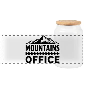 Mountains Office Mountain Lovers Adventure - Panoramic Cookie Jar with Wooden Lid - white - Front