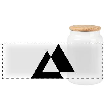 Conception des triangles géométriques - Boîte à biscuits avec couvercle en bois - blanc - Devant