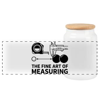 The Fine Art of Measuring Boule Petanque - Panoramic Cookie Jar with Wooden Lid - white - Front