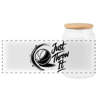 Just Throw It Boule Petanque Sport - Panoramic Cookie Jar with Wooden Lid - white - Front
