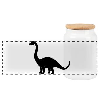 Brontosaurus - Panoramic Cookie Jar with Wooden Lid - white - Front