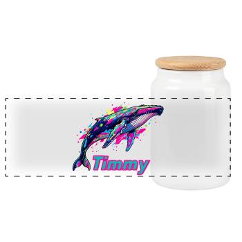 Neonwal Timmy Graffiti - Panorama Keksdose mit Holzdeckel - Weiß - Vorne