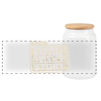 Every Folder Tells a Story - Panoramic Cookie Jar with Wooden Lid - white - Front