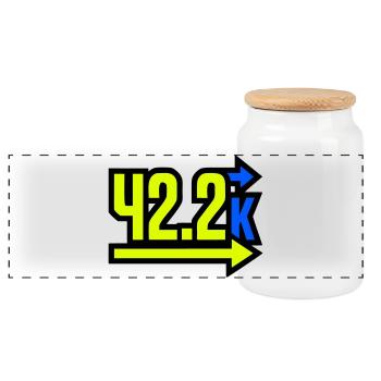 Proud 42.2k Marathon Finisher - Panoramic Cookie Jar with Wooden Lid - white - Front