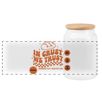Pain au levain en pâte We Trust Ère - Boîte à biscuits avec couvercle en bois - blanc - Devant