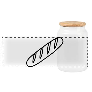 wand - Panoramic Cookie Jar with Wooden Lid - white - Front
