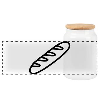 wand - Panoramic Cookie Jar with Wooden Lid - white - Front