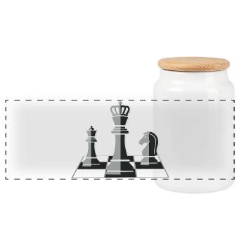 Les échecs : l’effort mental ultime - Boîte à biscuits avec couvercle en bois - blanc - Devant
