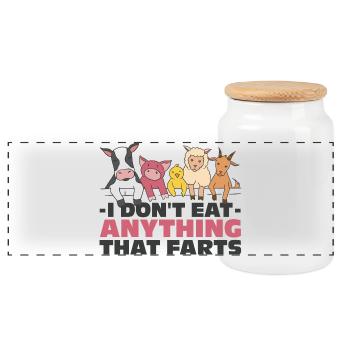 Humour végan amusant - Boîte à biscuits avec couvercle en bois - blanc - Devant