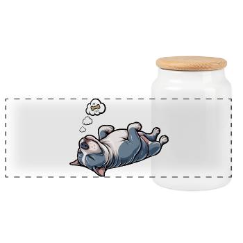 American Bully Bully Pit Bullys Bullybesitzer  - Panorama Keksdose mit Holzdeckel - Weiß - Vorne