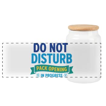 Do Not Disturb Pack Opening In Progress Trading - Panorama Keksdose mit Holzdeckel - Weiß - Vorne