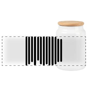 code barres - Boîte à biscuits avec couvercle en bois - blanc - Devant
