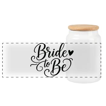 Future mariée lettressant avec le cœur - Boîte à biscuits avec couvercle en bois - blanc - Devant