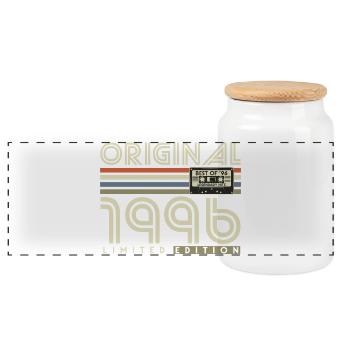 1996 Jahrgang Geburtstag Vintage Retro Geschenk - Panorama Keksdose mit Holzdeckel - Weiß - Vorne