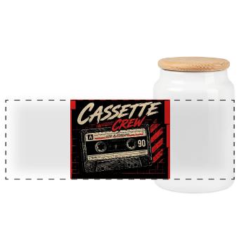 Cassette_Crew_-_Side_B_Vorever - Panorama Keksdose mit Holzdeckel - Weiß - Vorne