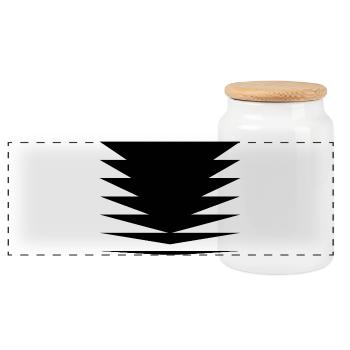Conception des triangles noirs - Boîte à biscuits avec couvercle en bois - blanc - Devant
