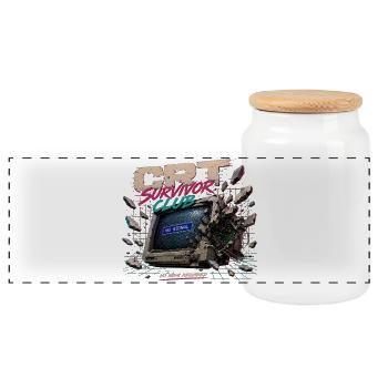 No_HDMI_required - Panoramic Cookie Jar with Wooden Lid - white - Front