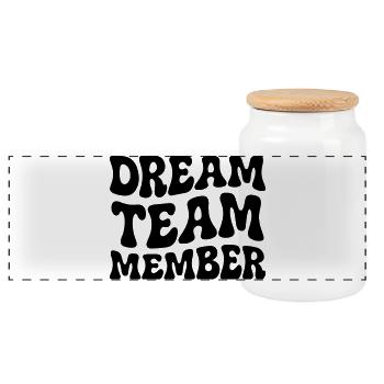 Team Member Retro - Panoramic Cookie Jar with Wooden Lid - white - Front