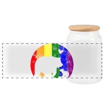 LGBT Gay Pride Stolze Mama Bär - Panorama Keksdose mit Holzdeckel - Weiß - Vorne