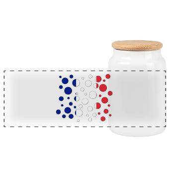 Frankreich, Frankreich flagge, fra, FRA, france - Panorama Keksdose mit Holzdeckel - Weiß - Vorne