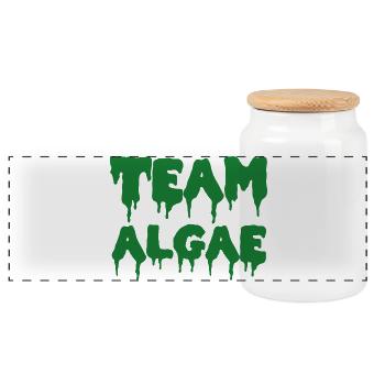 Team Algae - political statement - Panoramic Cookie Jar with Wooden Lid - white - Front