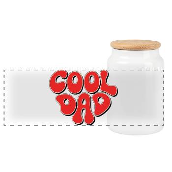 Cool Dad - Panoramic Cookie Jar with Wooden Lid - white - Front