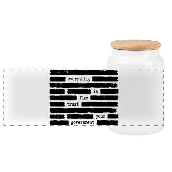 Tout va bien. Faites confiance à votre gouvernement. Directeur - Boîte à biscuits avec couvercle en bois - blanc - Devant