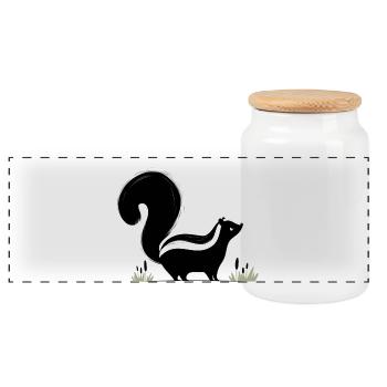 Moufette - Boîte à biscuits avec couvercle en bois - blanc - Devant