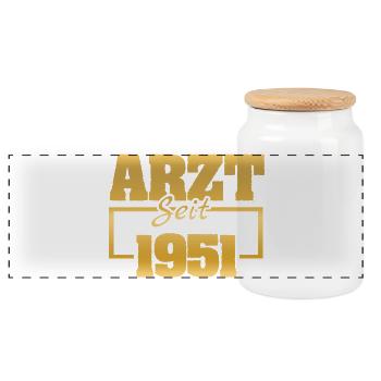 Aerztin 1951 - Panorama Keksdose mit Holzdeckel - Weiß - Vorne