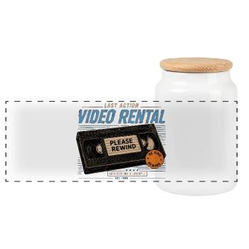 Be_Kind_ _Rewind - Boîte à biscuits avec couvercle en bois - blanc - Devant